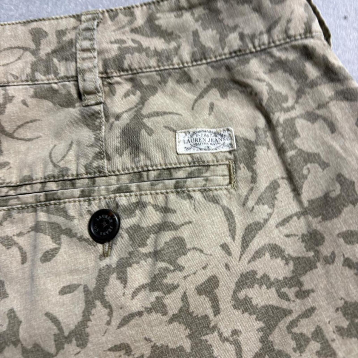 Lauren Jeans Co Ralph Lauren Pants Womens 4 Beige Floral Print Cotton Chino