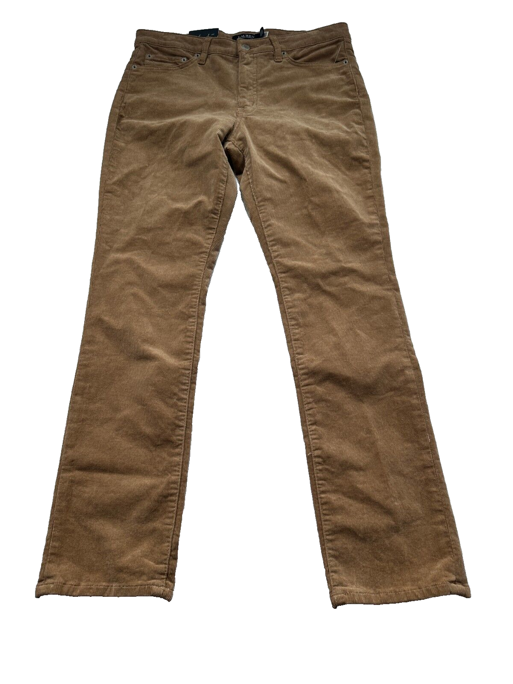 Lauren Ralph Lauren Camel Brown Straight Leg High Rise Corduroy Pants Size 14