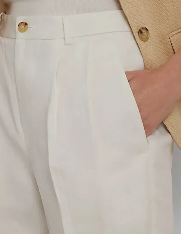 Lauren Ralph Lauren Womens White Straight Leg Cropped Pants Size 16