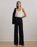 Lauren Ralph Lauren Stretch Jersey Wide-Leg Pants Black Size XS SALE $145