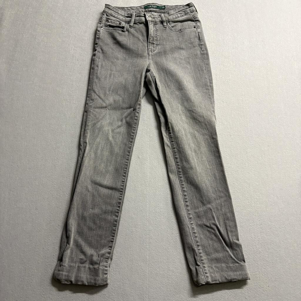Lauren Ralph Lauren Gray Stretch Jeans Womens Size 2 Straight Leg Denim Pants