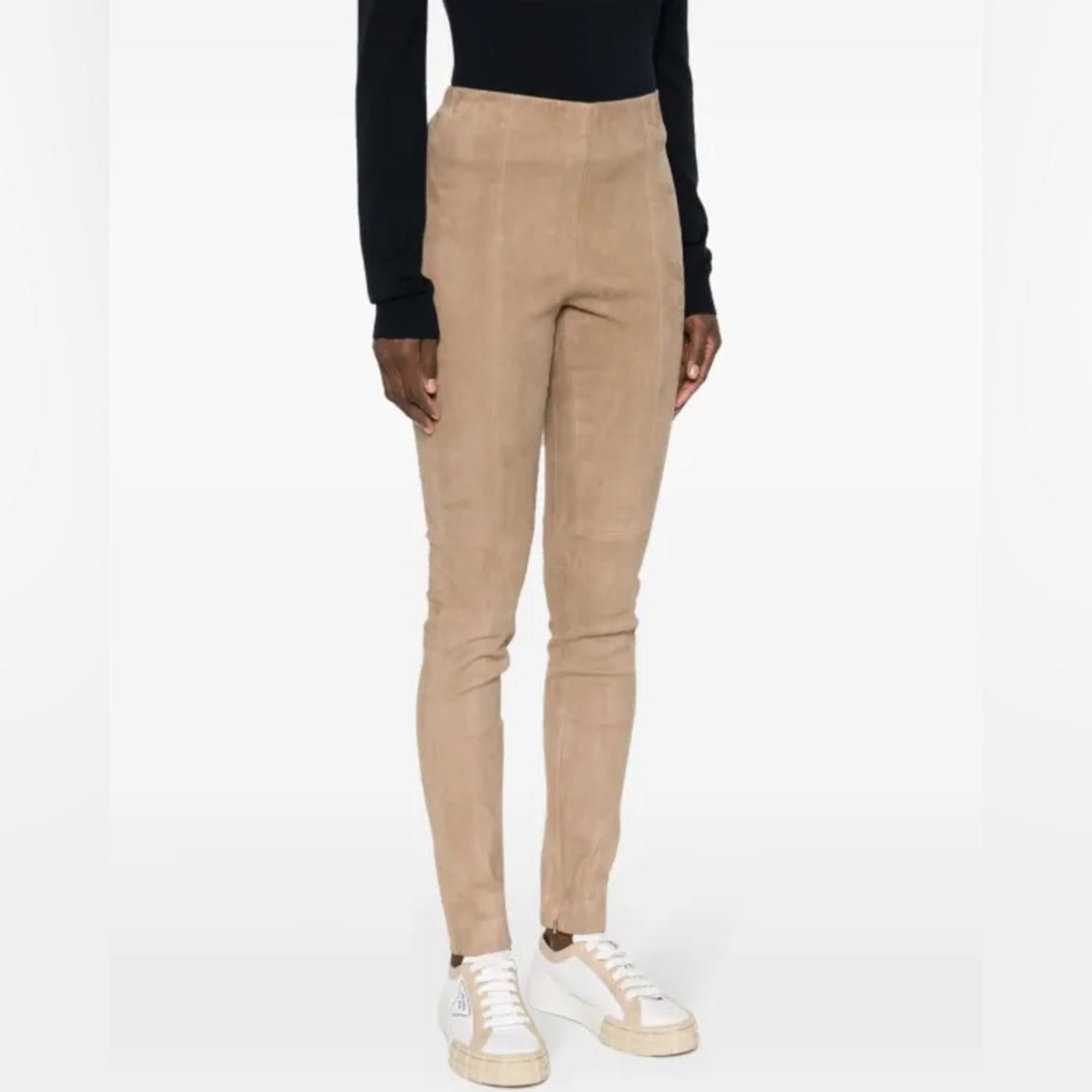 Polo Ralph Lauren Paneled Suede Leggings in Tan, Size S, NWT Retail $998