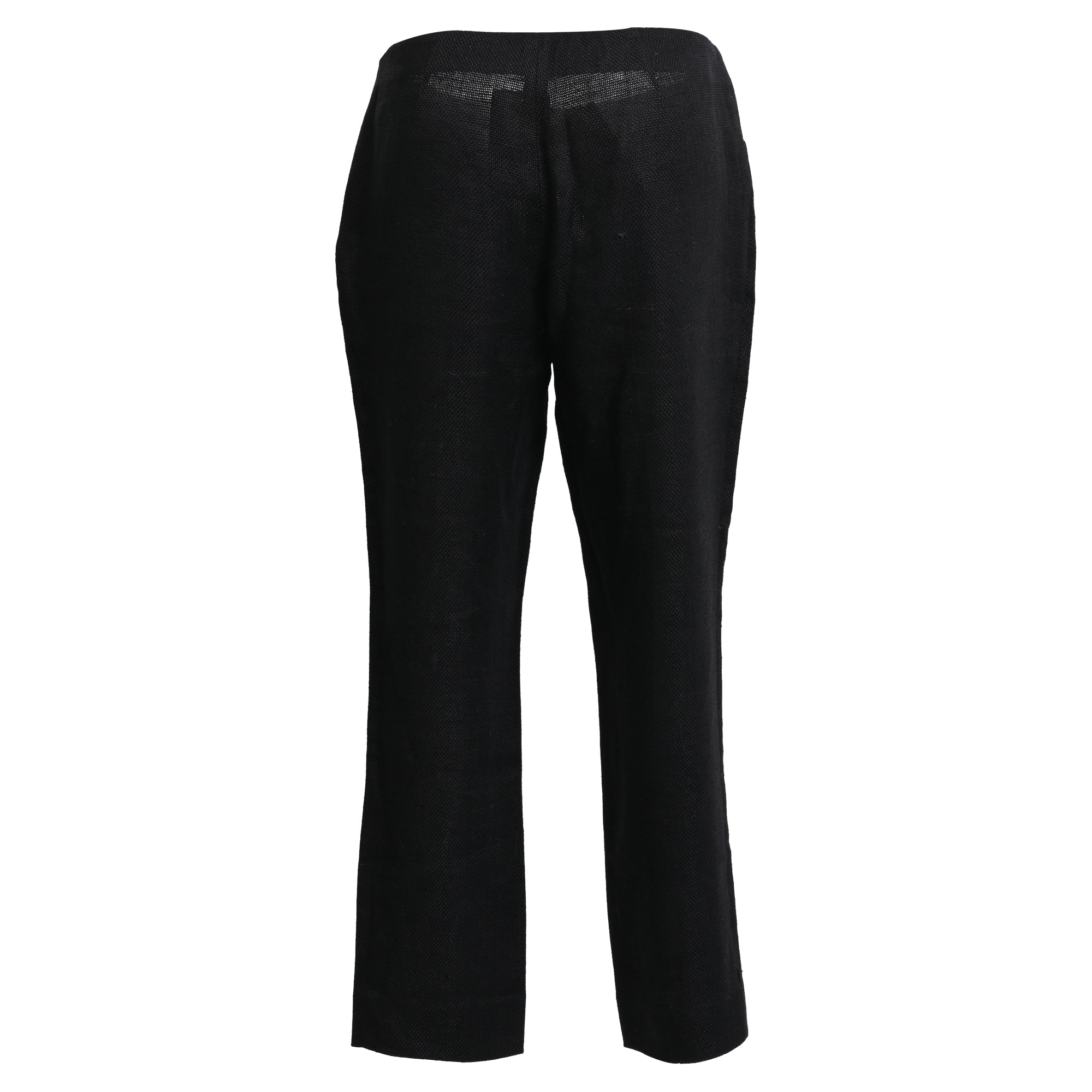 Women's Ralph Lauren Collection Straight-Leg Trousers in Black Linen