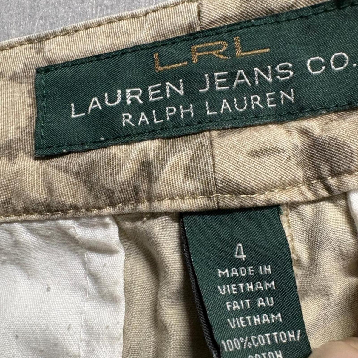 Lauren Jeans Co Ralph Lauren Pants Womens 4 Beige Floral Print Cotton Chino