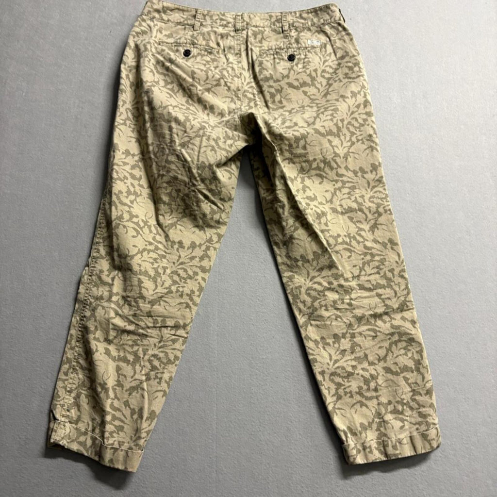 Lauren Jeans Co Ralph Lauren Pants Womens 4 Beige Floral Print Cotton Chino