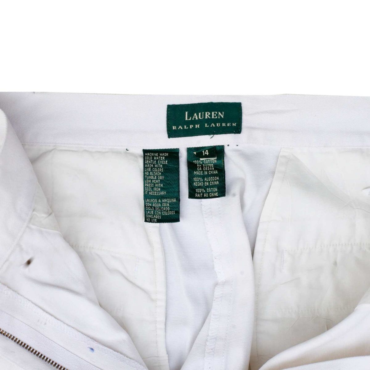 RALPH LAUREN Chino Trousers Pant White Womens UK14