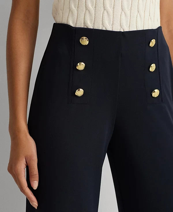 Lauren Ralph Lauren Stretch Jersey Wide-Leg Pants Black Size XS SALE $145