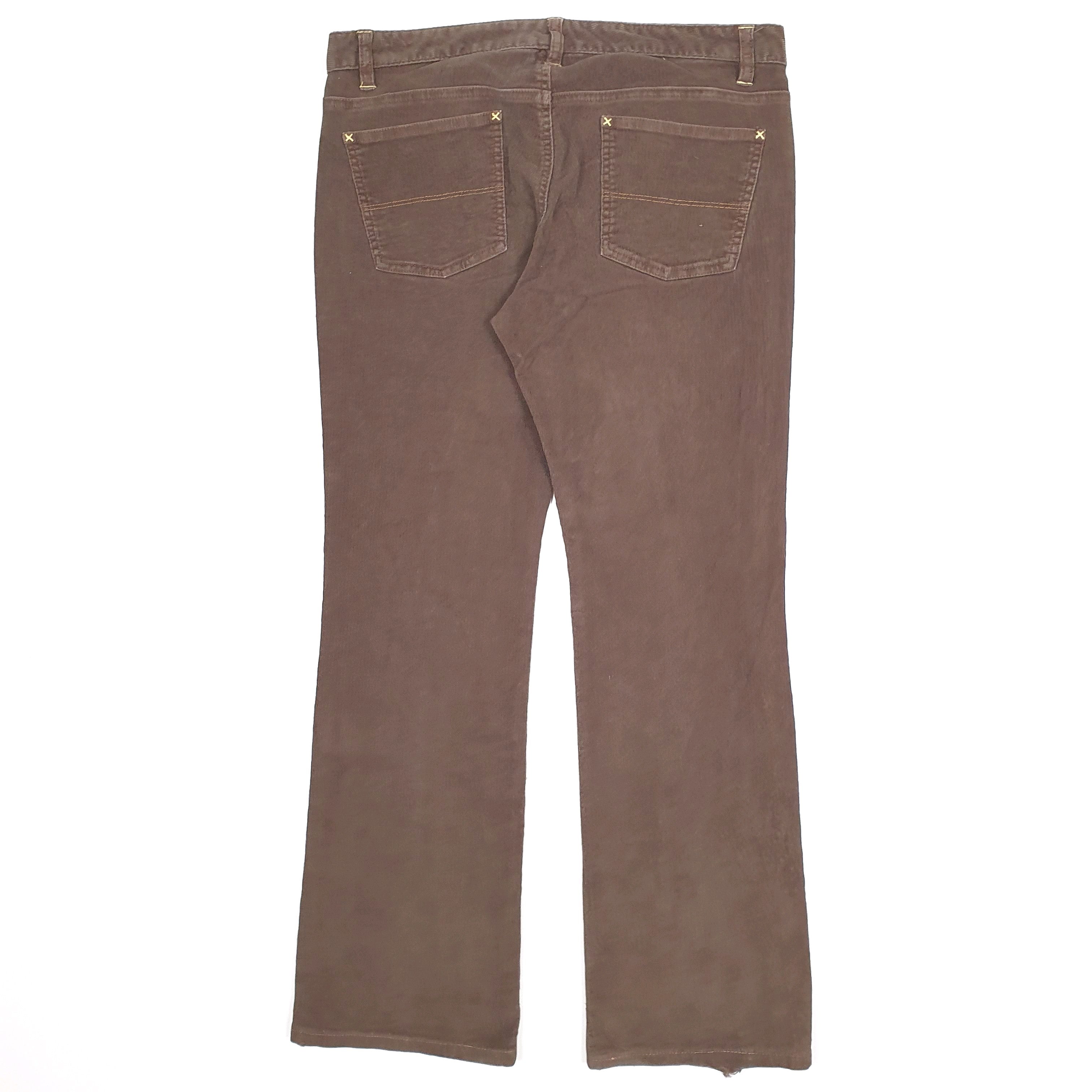 Womens Ralph Lauren Polo Jeans Co Low Rise Brown Corduroy Cotton  Trousers UK14