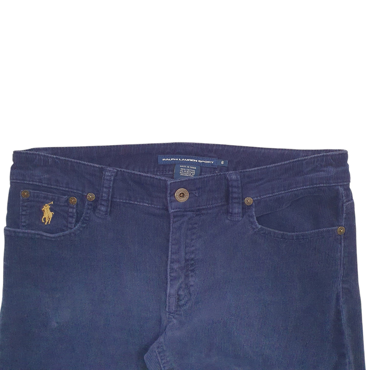 Womens Ralph Lauren Navy Corduroy Cotton  Trousers Womens UK6
