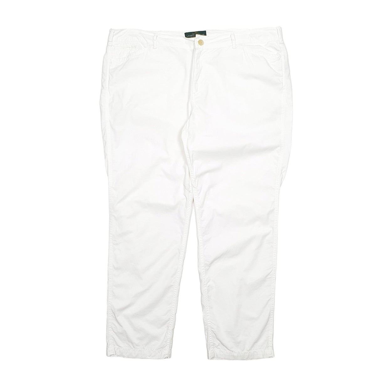 Womens Ralph Lauren White Chino Cotton  Trousers UK20