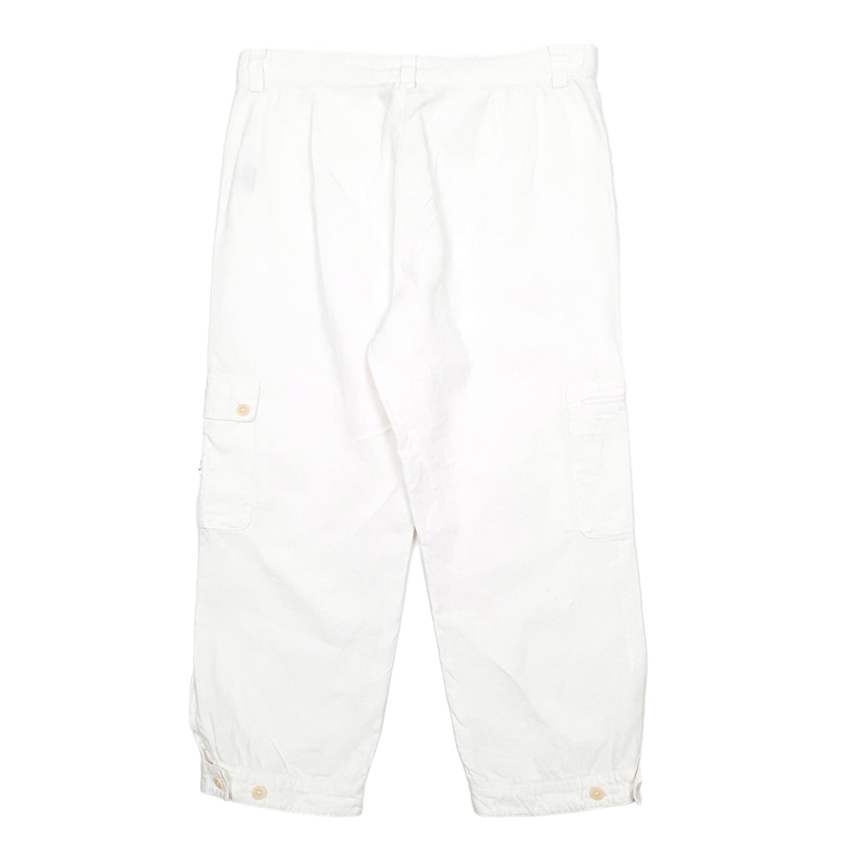 Womens Ralph Lauren White Chino Cotton  &  Linen  Trousers UK12