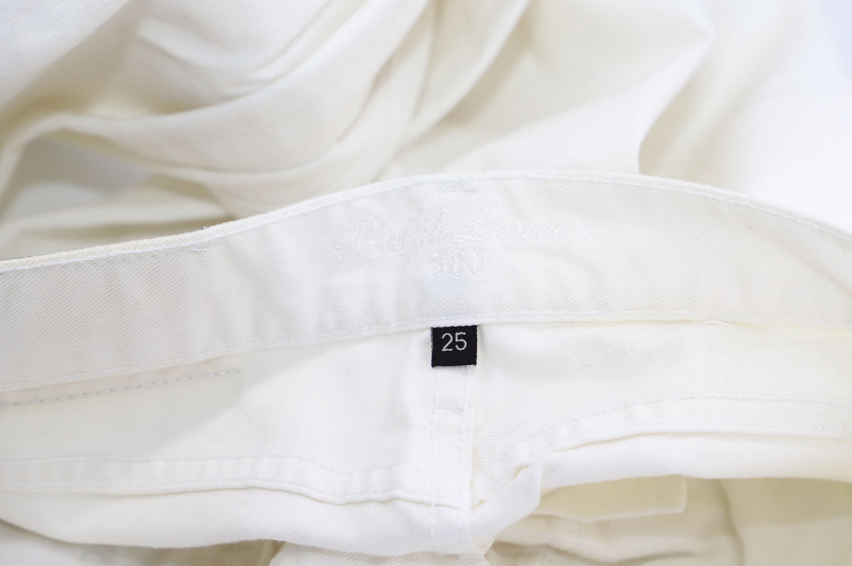 Women's Ralph Lauren Wide Leg Pants in White Cotton