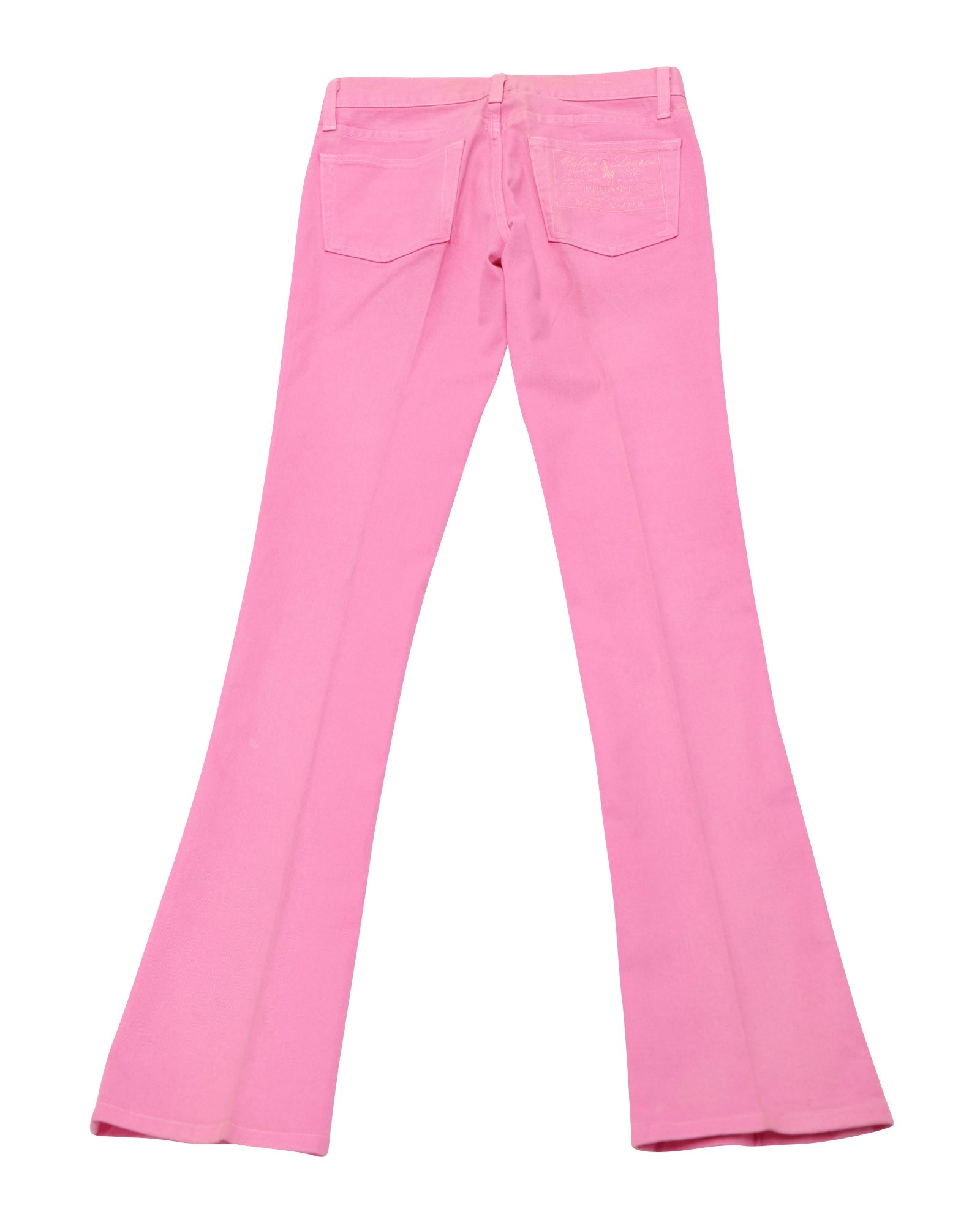 Women's Ralph Lauren Wide Leg Jeans in Pink Cotton