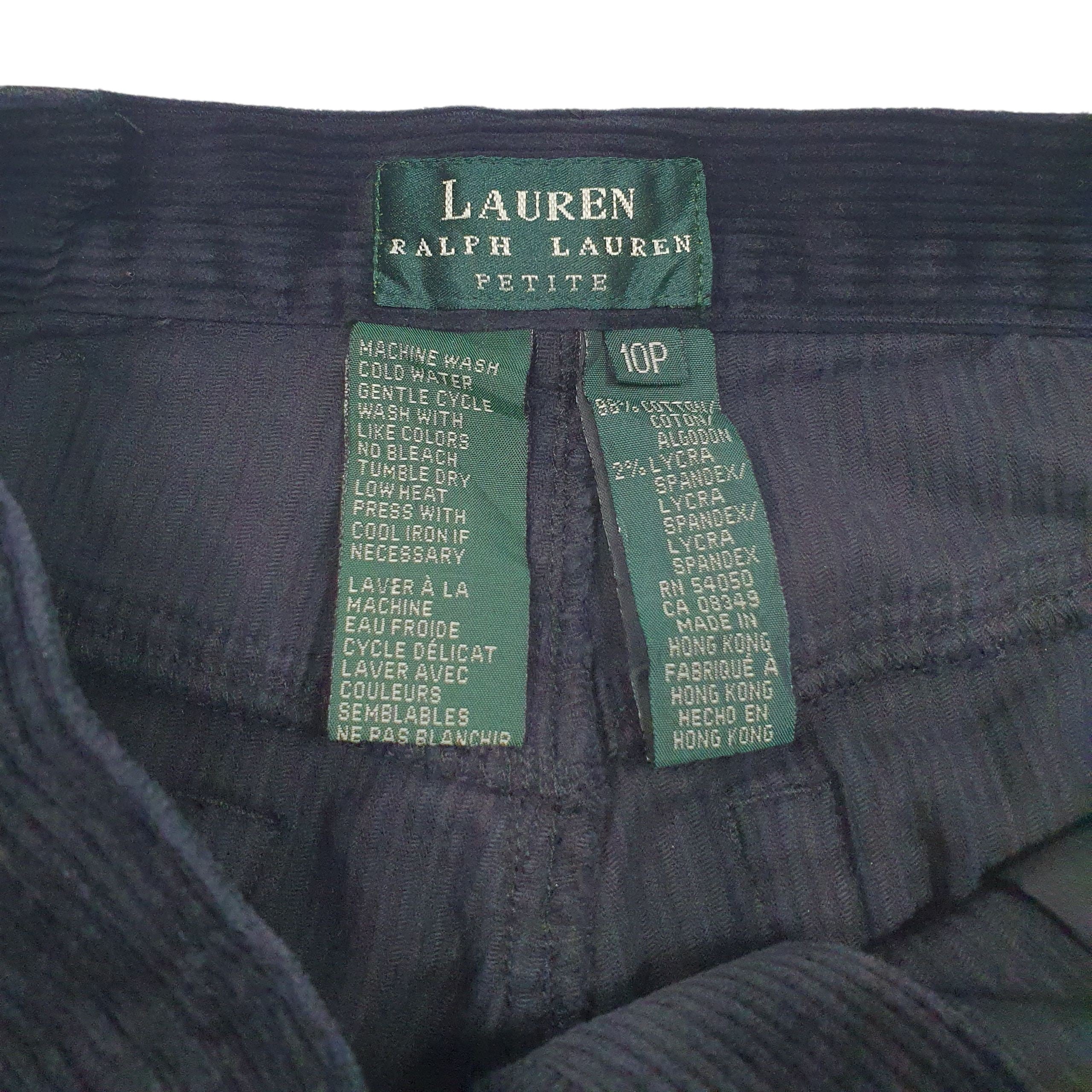 RALPH LAUREN Corduroy Trousers Cord Jeans Black Womens UK10