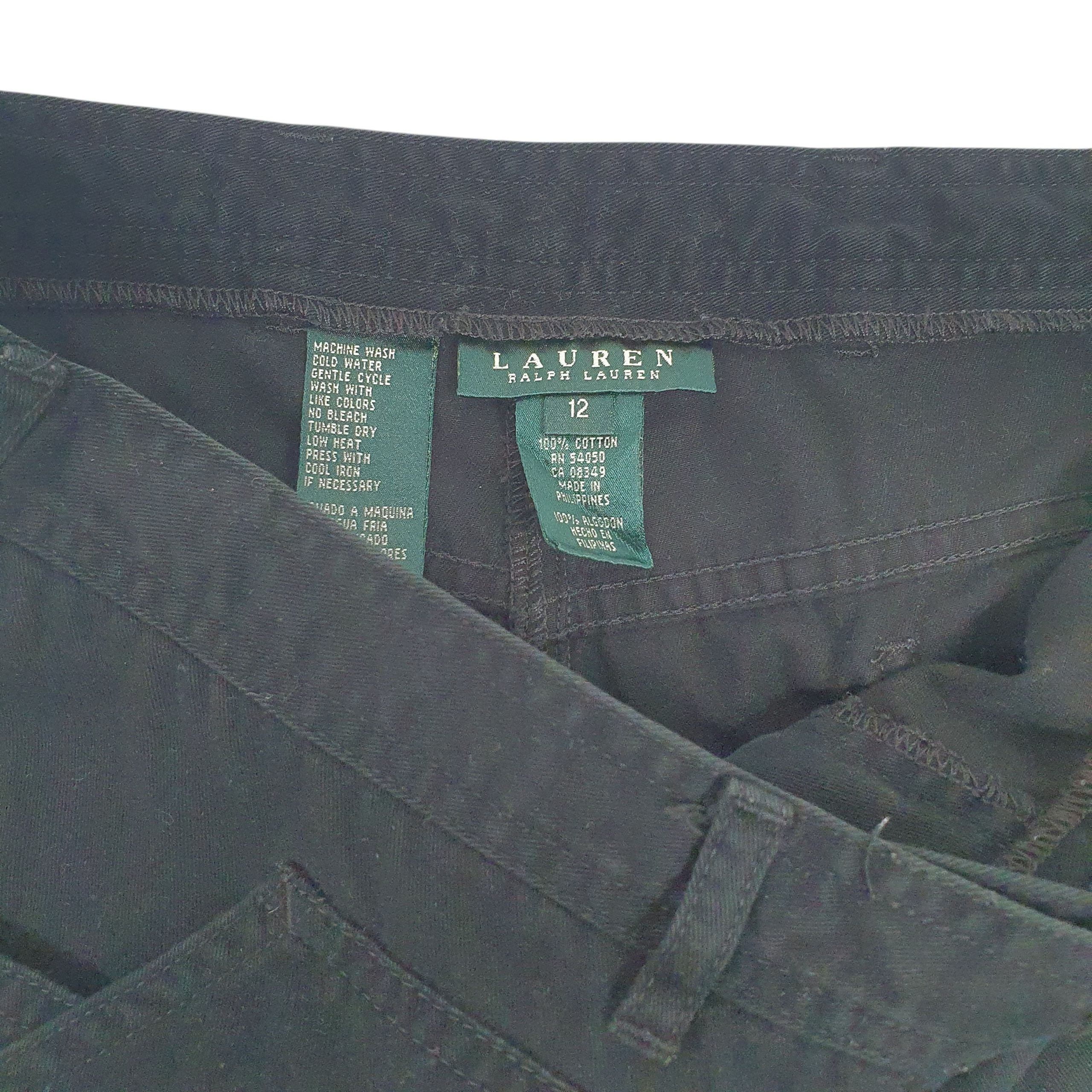 LAUREN RALPH LAUREN Cargo Workwear Trousers Black Womens  16