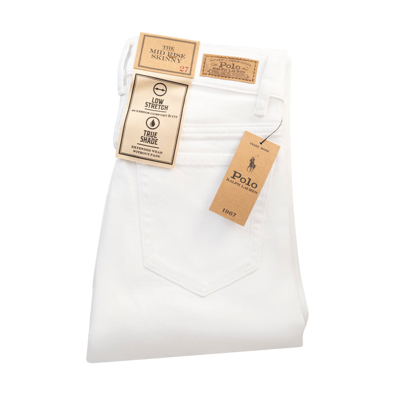Ralph Lauren Polo Mid Rise Skinny Jeans White Women's
