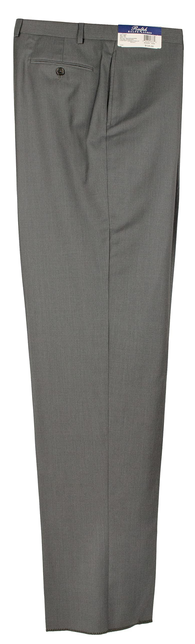 Ralph Ralph Lauren Men's Wool Natural Stretch Flat Front Dress Pants